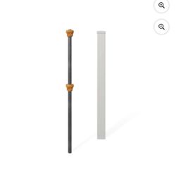 4ft Tall (1 Post) No Dig WamBam Finishing Post with Steel Pipe Anchor Kit, Permanent White Vinyl Post for Nantucket, Sturbridge, and Westport Fence an