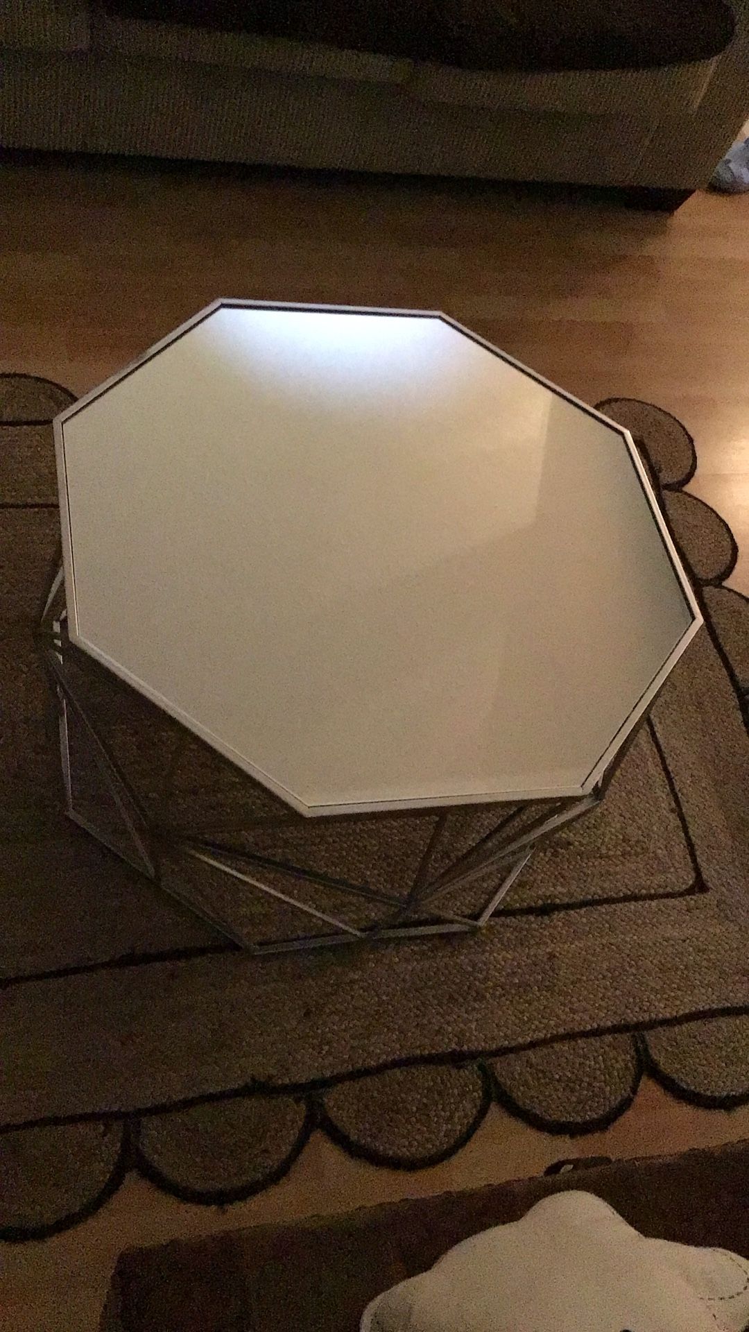 Silver Mirror Top Coffee Table 