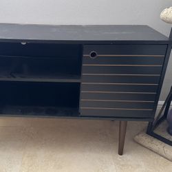 Manhattan Comfort Liberty Mid-Century Modern TV Stand / Media Console – Black (43” Wide)