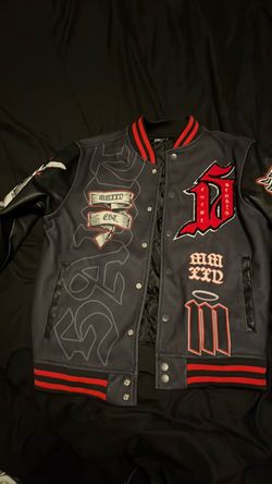 Black and Red Varsity Bomber Jacket