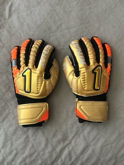 Rinat Egotiko Elemental Turf Goalkeeper Gloves - Gold/Orange - Excellent Condition