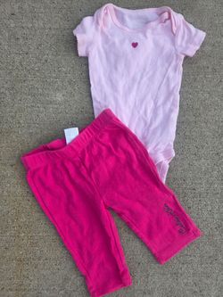 Baby Girl Carter's Onesie & Calvin Klein Pants Set