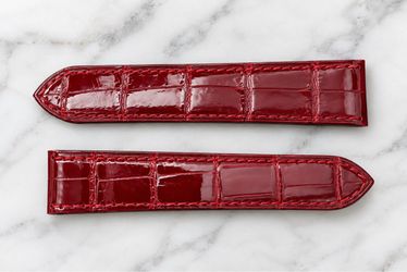 Cartier Santos 100 Genuine OEM Red Leather Watch Strap – Brand New