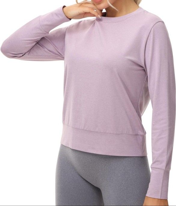 NWT Disbest Casual Long Sleeve Top in Lavender Purple XL