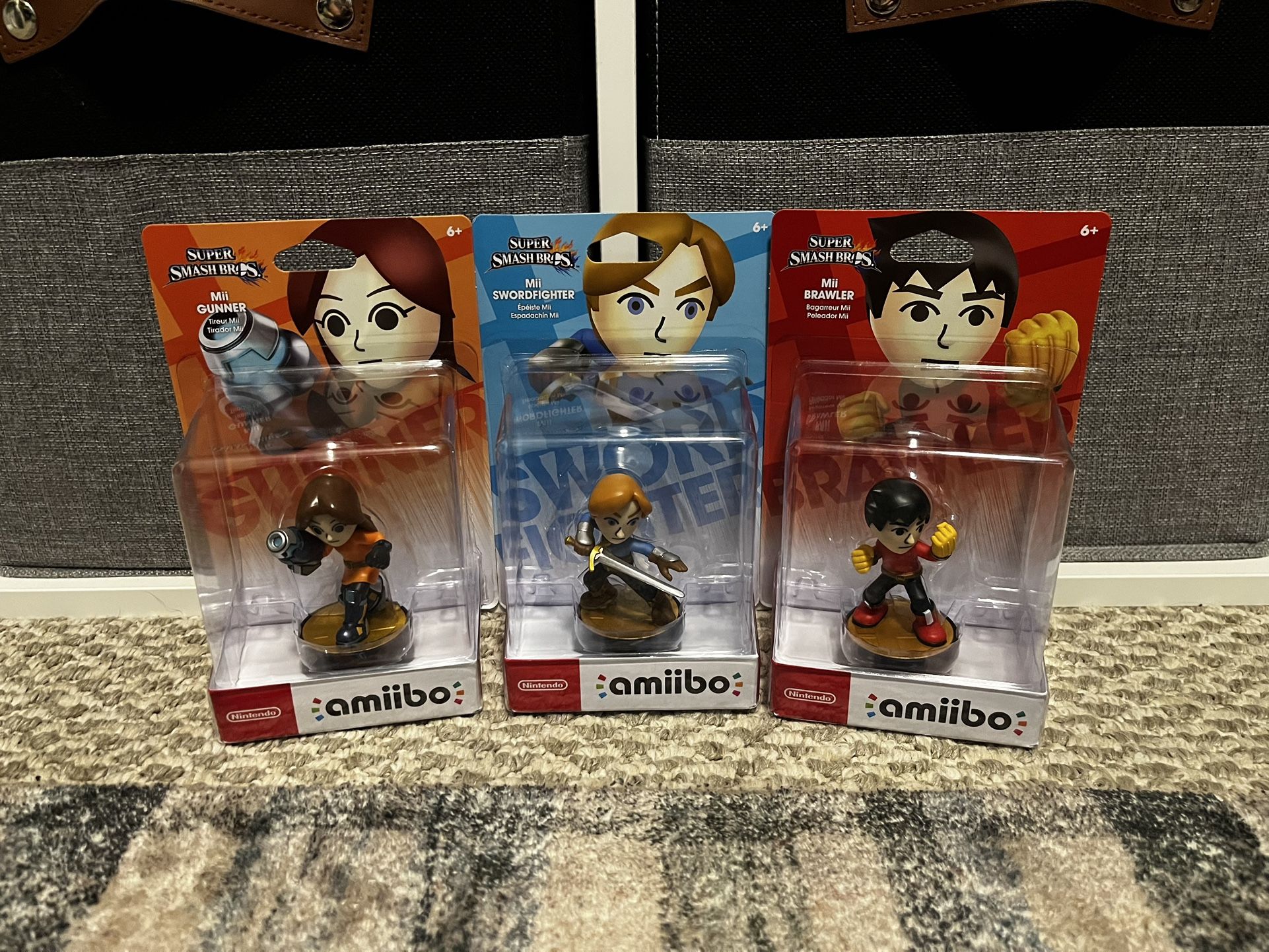 Brand New Amiibo Mii Brawler SwordFighter Gunner For Super Smash Bros
