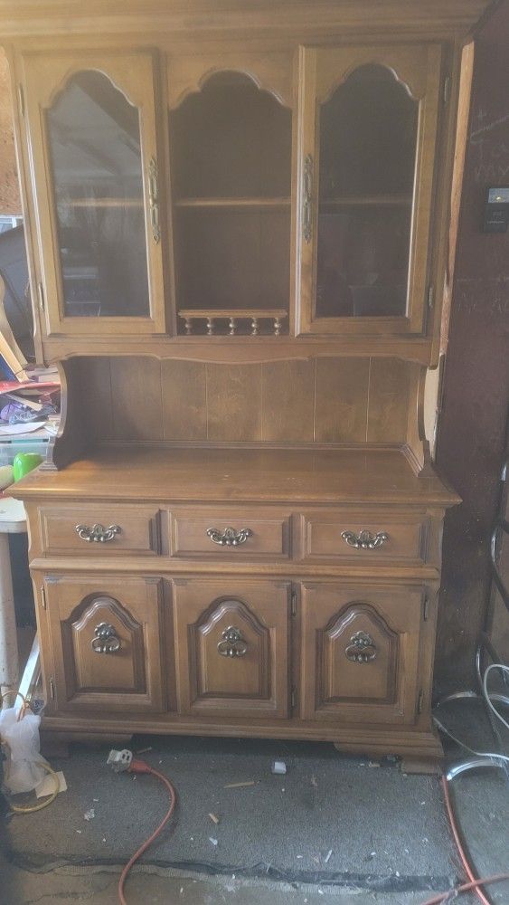 Solid Oak Hutch Circa 1960
