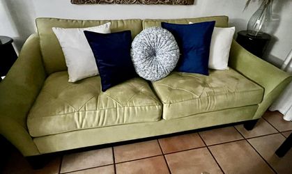 Apple Green Velvet Sofa