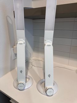 Folding LED Desk Lamp w/ Wireless Charging – Set of 2