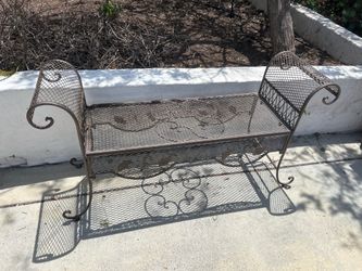 Decorative Metal Mesh Patio Bench / Garden Bench