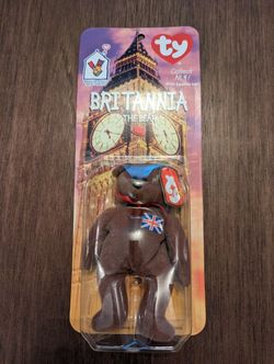 RARE McDonald's ty beanie bear britannia -with Errors