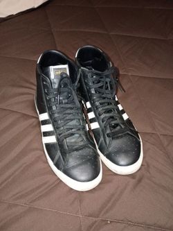 Adidas Black Leather High-Top Sneakers Size 13 Used.