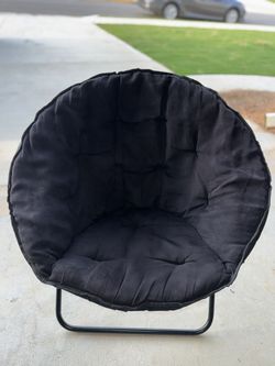 Folding Faux Fur Saucer Chair,Portable Folding Soft Moon Chair