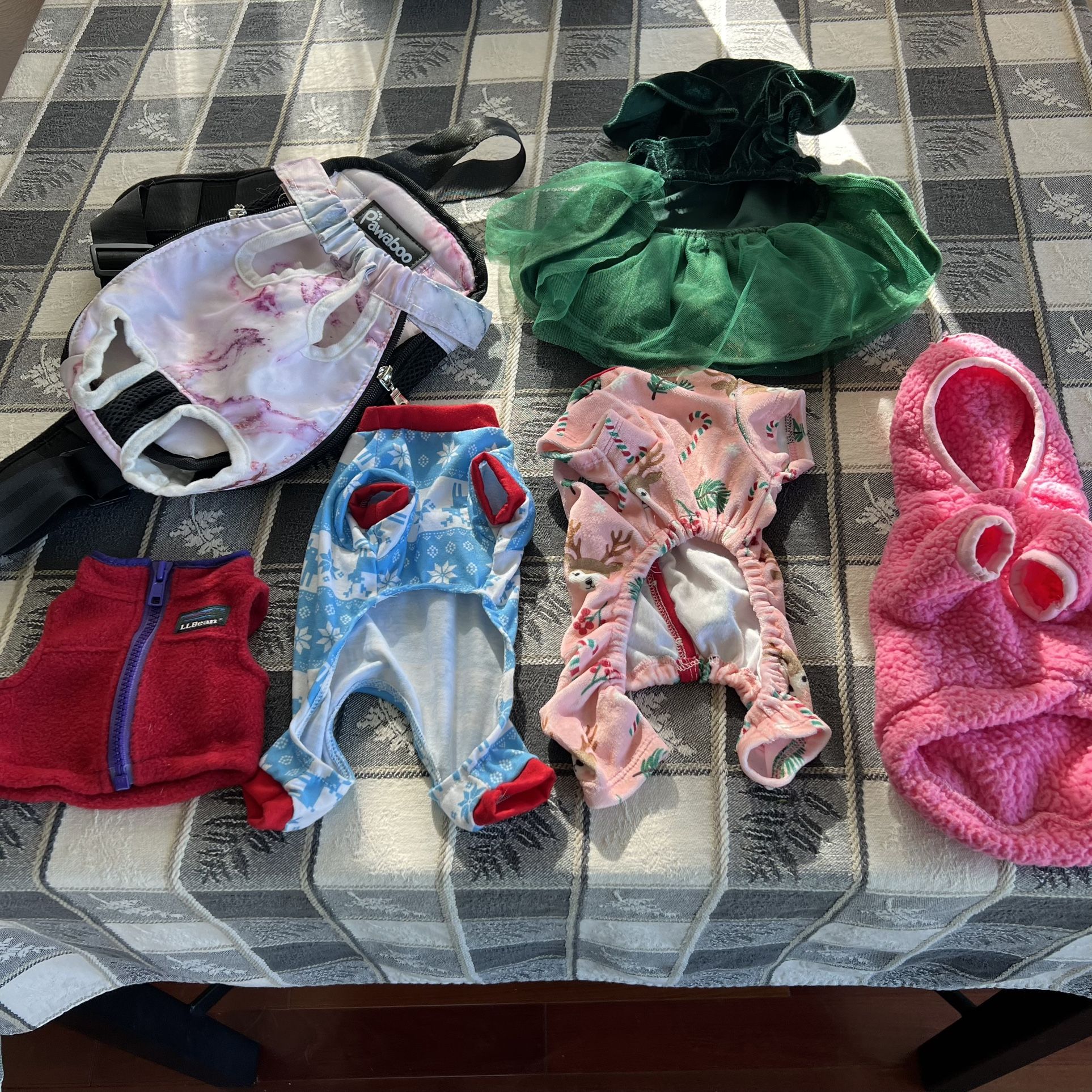 Xsmall Dog Clothes Pajamas And Front Carrier