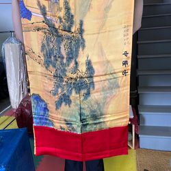 Chinese scarf wrap with buttons