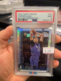Cooper Flagg 2025 Topps Chrome Skylight Refractor RC PSA 9