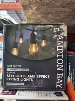 Hampton Bay Commercial Grade Plug-In 12 FT LED Flame Effect String Lights