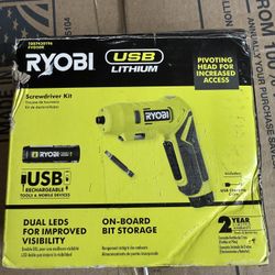 RYOBI USB Lithium Screwdriver With Cable Charger-Tool Only