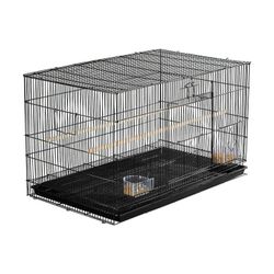 30.5 inch Rectangle Breeding Flight Parakeet Bird Cage with Slide-Out Tray for Finches Budgies Cockatiels, Black