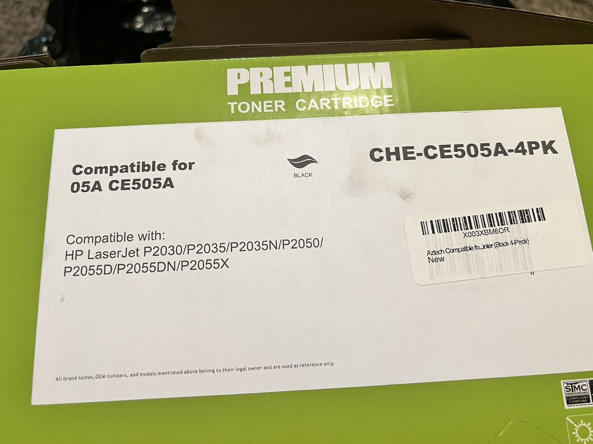 AZTECH - Compatible replacement toner cartridge for HP 05A CE505A, P2035, P2035N, P2055DN (pack of 4