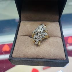 Cluster Gold Diamond Ring
