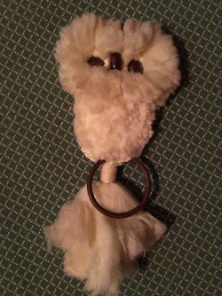 Macrame owl towel holder