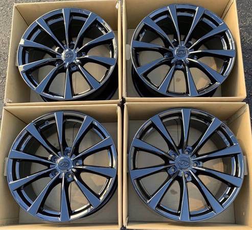 19” Infiniti G37 factory wheels rims gloss black staggered
