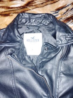 Hollister California Faux Leather Moto Jacket Size L
