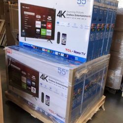 HD24 55” TCL Smart 4k Roku Led Tv