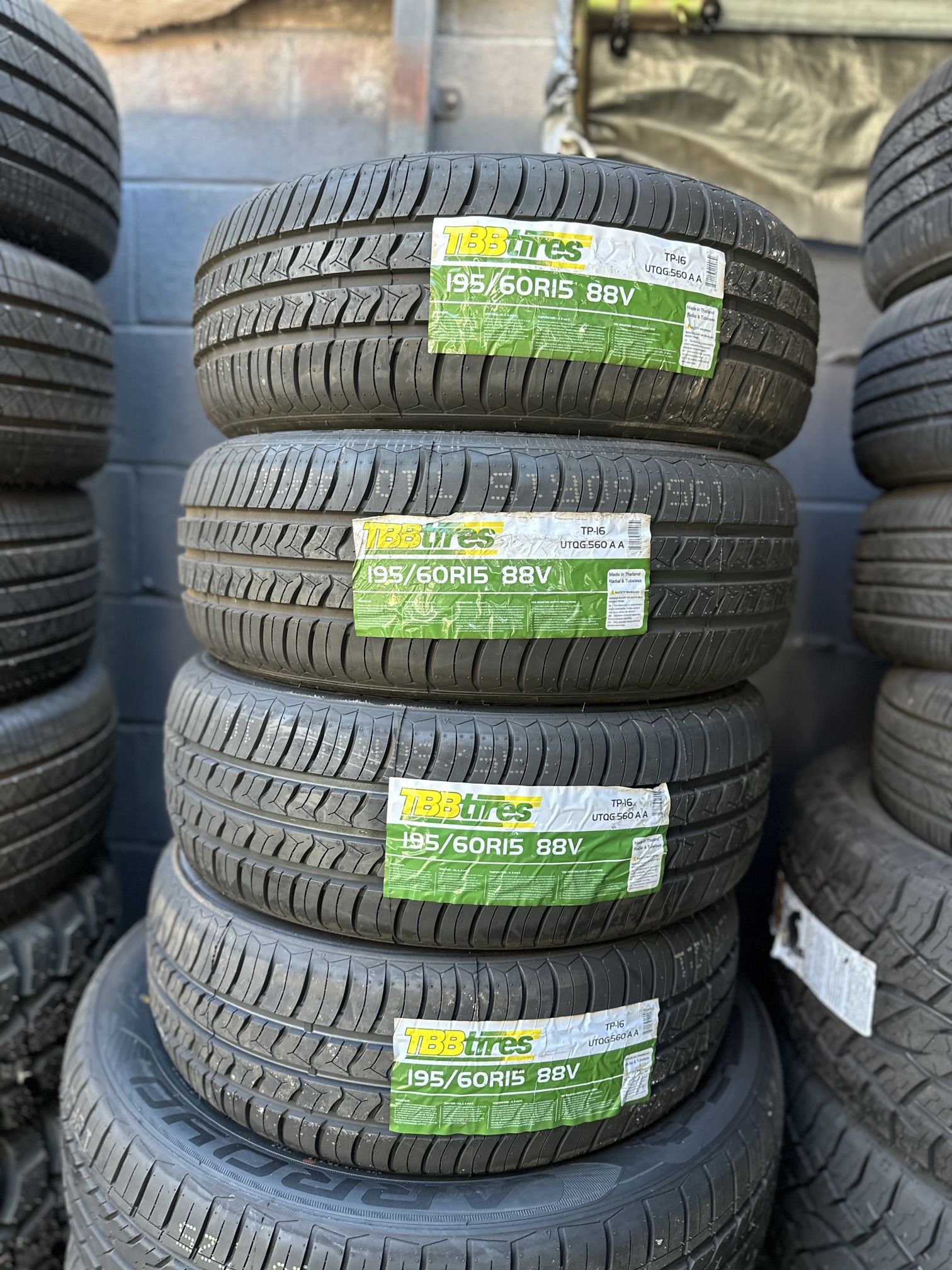 Set 195/60/15 TBB New Mounted And Balanced Included Tires