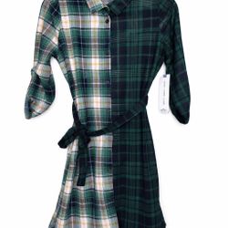 💚 Plaid Shirt Dress – New with Tag