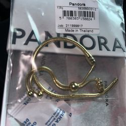 PANDORA BRACELET 14k GOLD PLATED SNAKE CHAIN