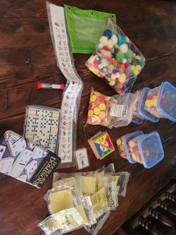 Tote full of learning manipulatives
