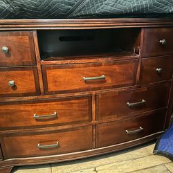 Dark Wood Media Dresser Chest