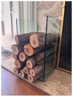 Modern Tempered Glass Firewood Holder