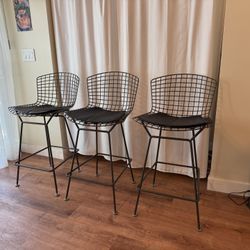 3 Knoll Bertoia Stools - Mid Century Modern - Bar Kitchen Stool