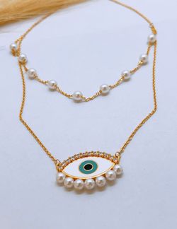 Devil Eye Necklace Plated Gold 18k