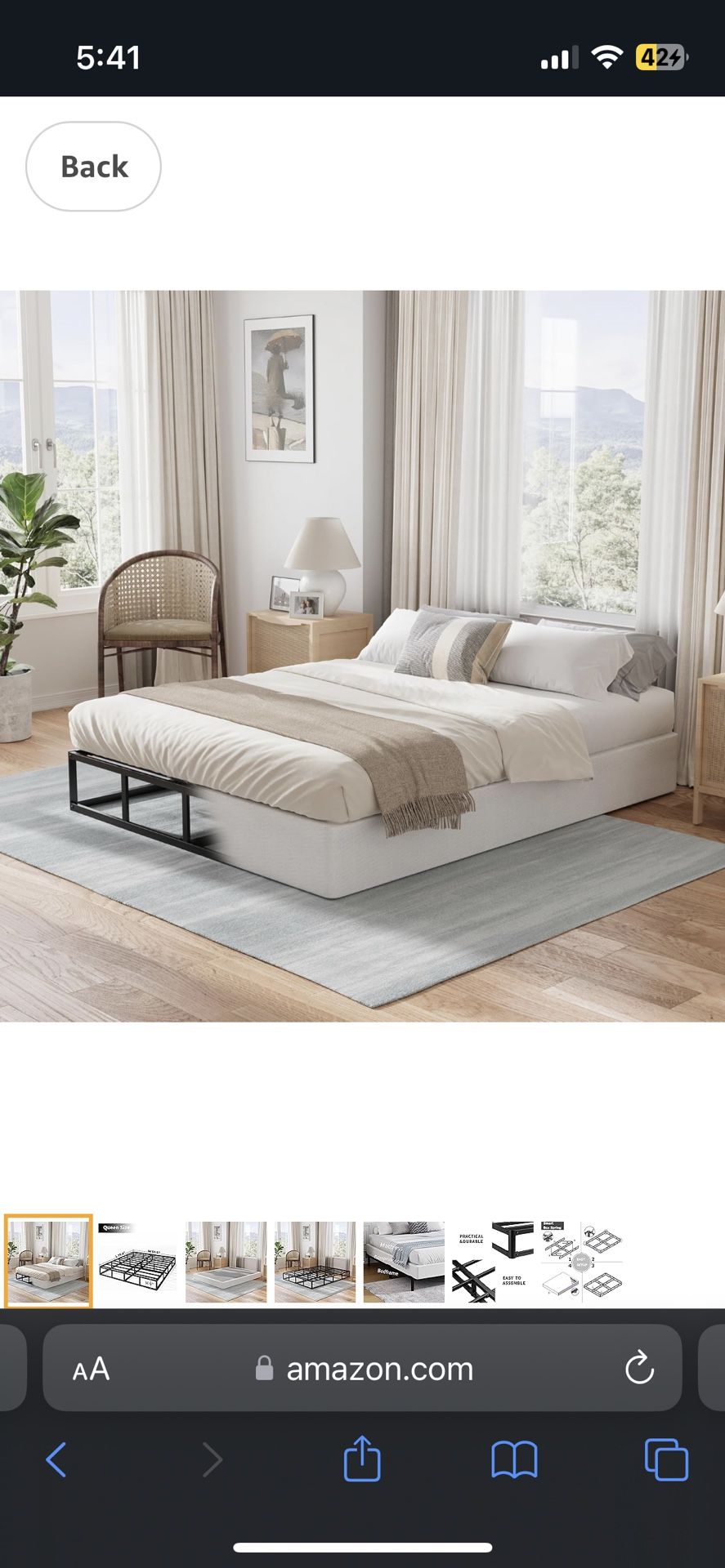 9 Inch High Profile Box Spring, Sturdy Metal Frame Mattress Foundation