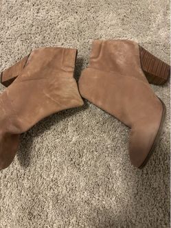 ALDO Suede Side-Zip Ankle Boots in Light Brown sz US10-UK-8 pre owned as is