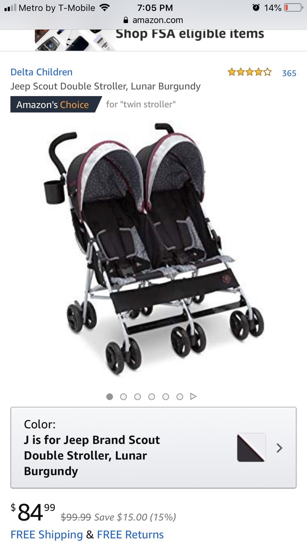 Jeep Double Stroller NEW