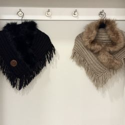 Girl’s Crochet Fringed Neck Poncho