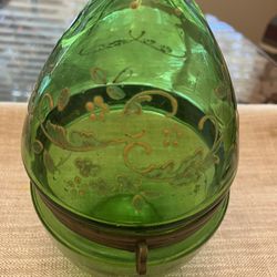 VINTAGE HAND PAINTED MURANO GLASS EGG BOX