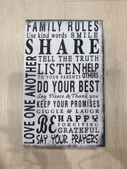 Family Rules” Decorative Storage Book Box – Inspirational Wall Decor Look – Hidden Storage