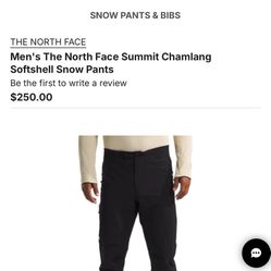 North face Snow Pants Size 30 New 