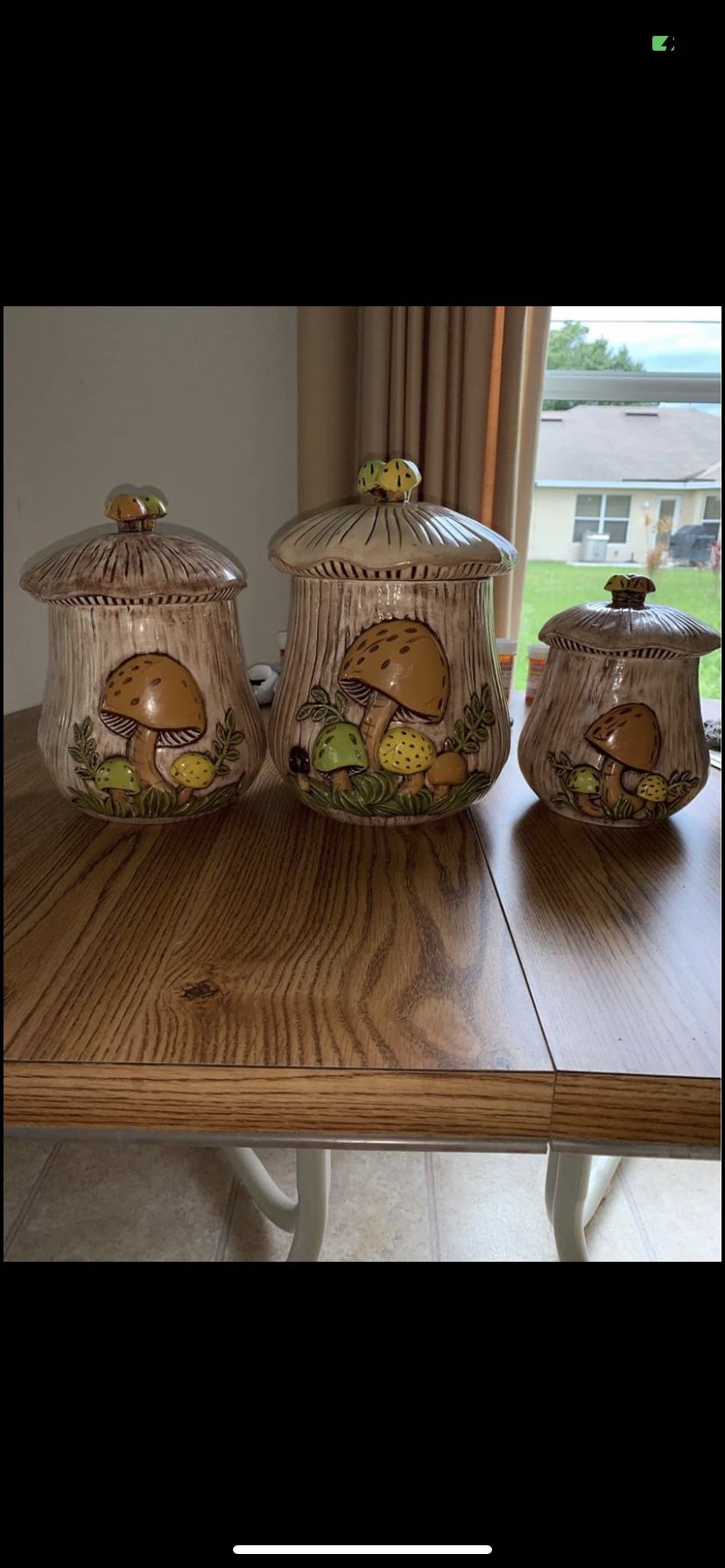 Vintage Merry Mushroom Canisters Set