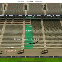 San Diego Football Club SDFC FC - Houston Dynamo July 5, 2025 Premium Dos Equis XX Club - Amazing Tickets: C108 108 4th Row Aisle Seats 1 - 4