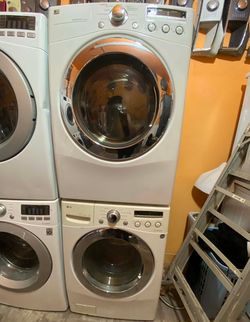 🍂SET WASHER AND DRYER LG WHITE🍂✔️STACKABLE-SIDE BY SIDE✔️