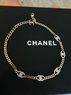 CC chanel choker necklace cuban links with reciept