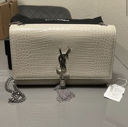 Nude Authentic YSL Cross Body Bag With Tassel 