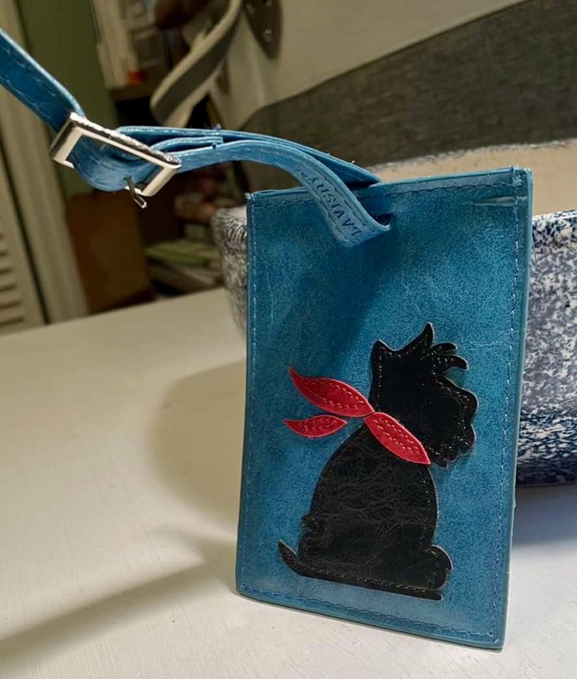 Lavishy Vegan luggage ID w/ Scottie Dog