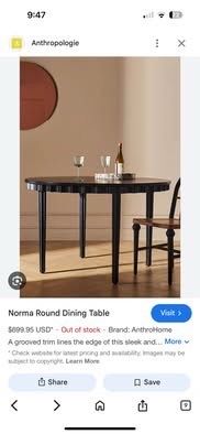 Anthropology round black wooden table